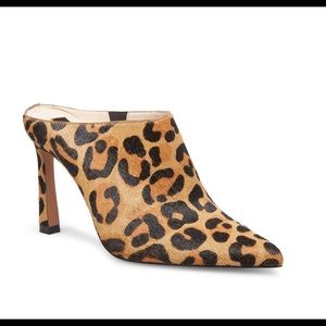 Steven Calf hair leopard heeled mule